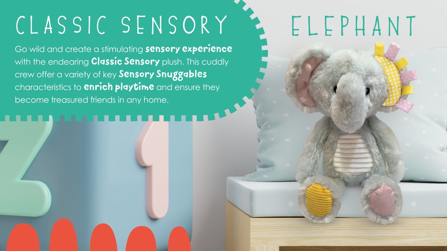 Sensory Snuggables Medium Plush Elephant