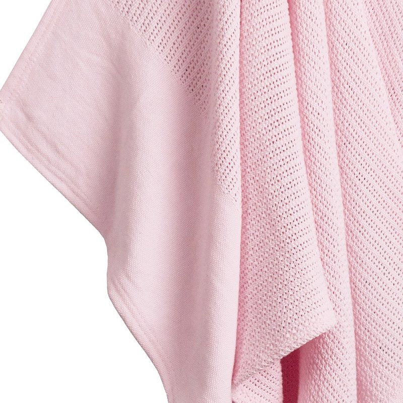 100cm Heavy Knit Luxury Pink Baby Girls Blanket Wrap - Perfect for a Cozy Nap