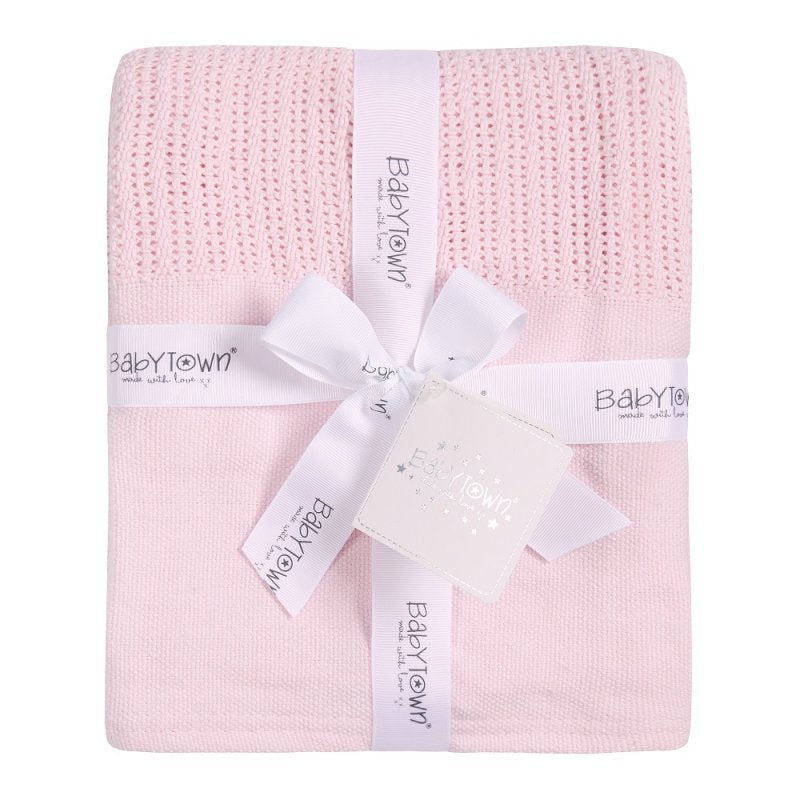 100cm Heavy Knit Luxury Pink Baby Girls Blanket Wrap - Perfect for a Cozy Nap