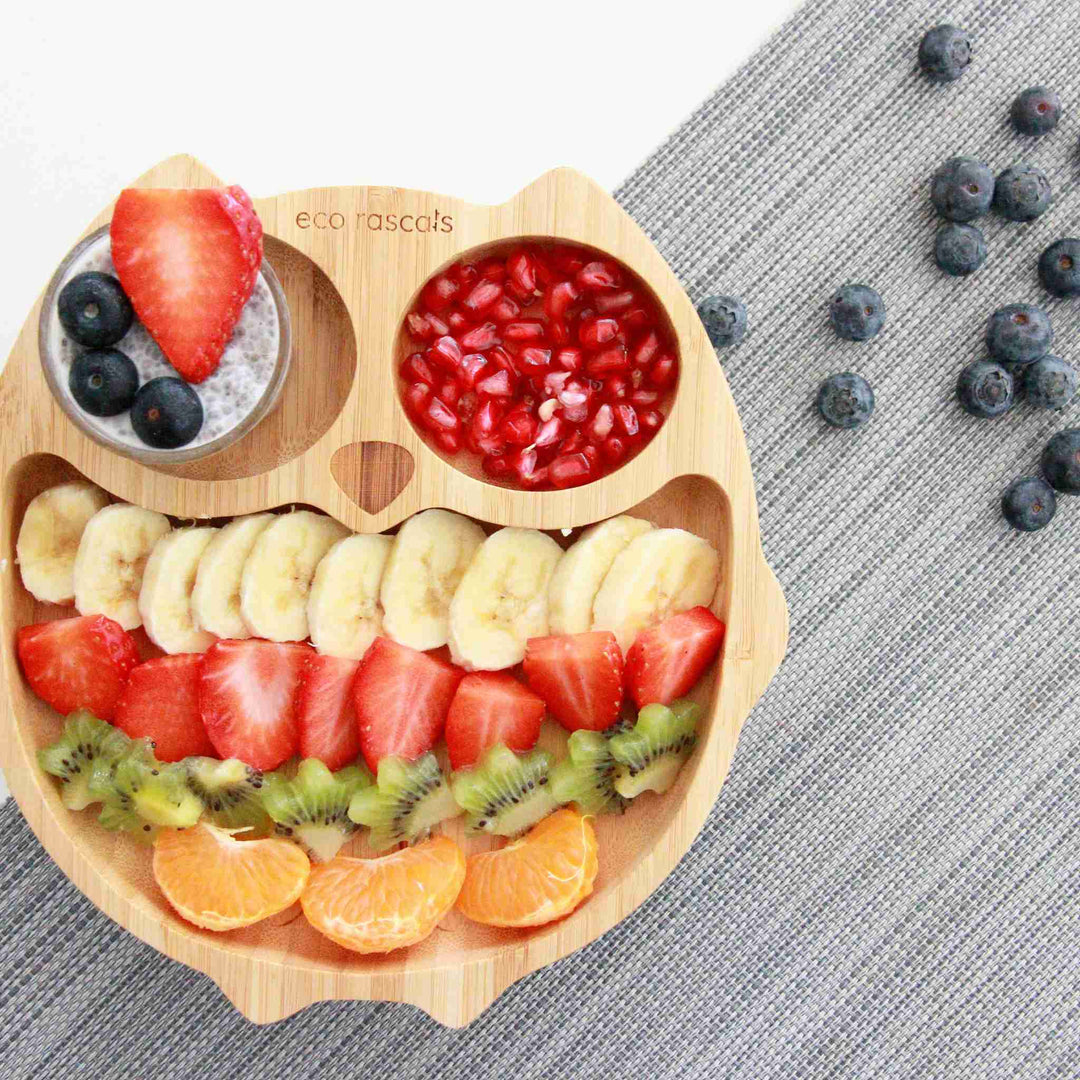Eco Rascals Bamboo Owl Shaped Suction Feeding Plate