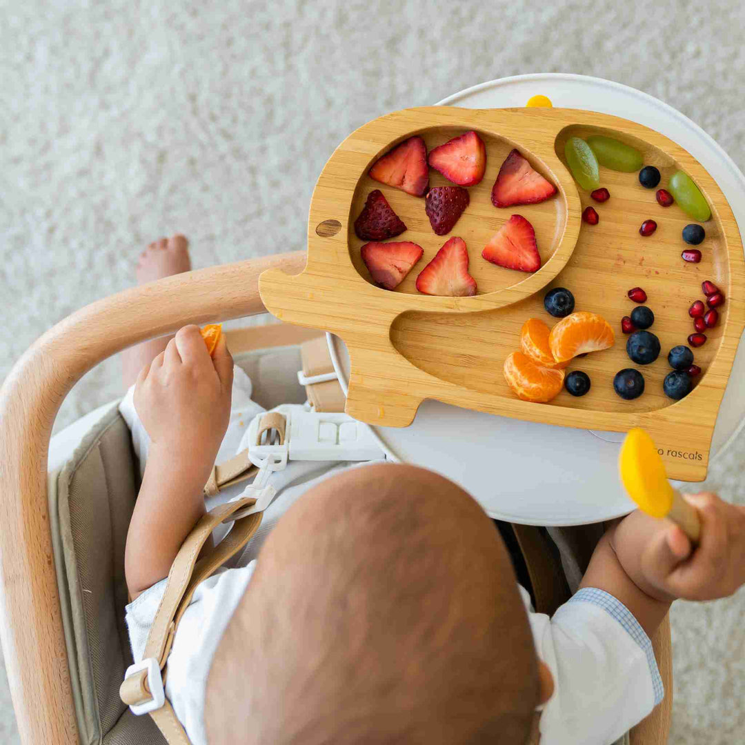 Eco Rascals Elephant Shaped Bamboo Suction Feeding Plate