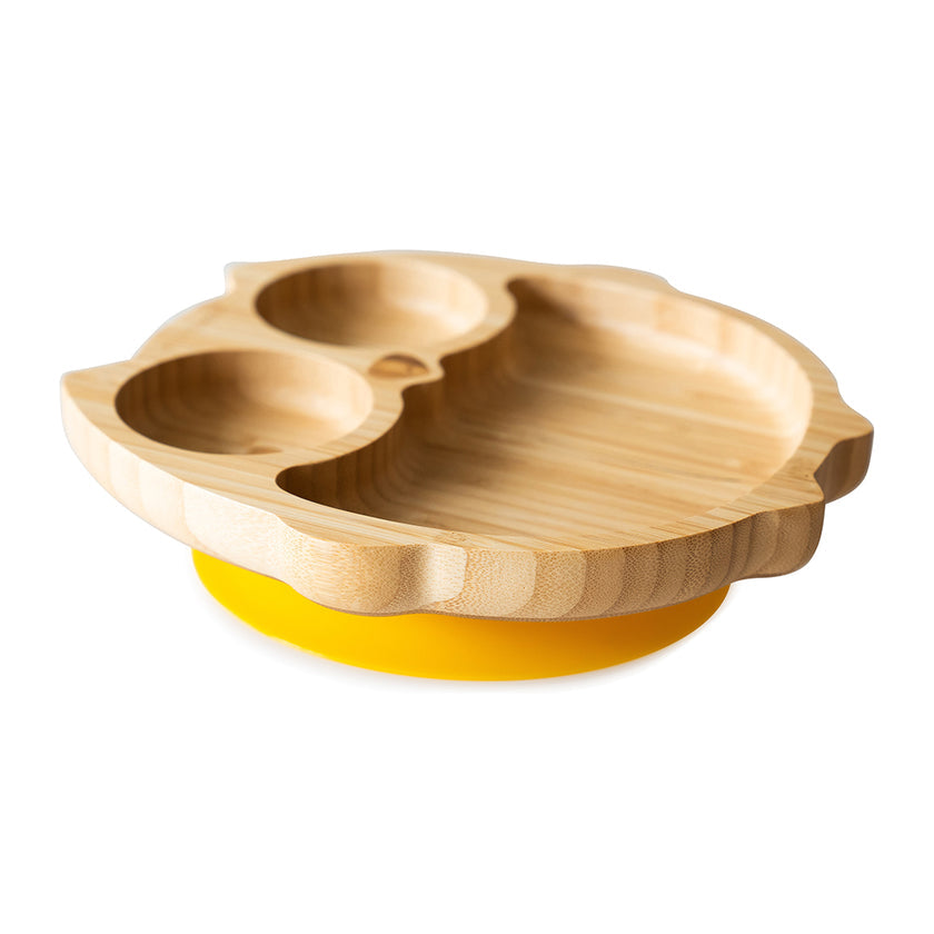 Eco Rascals Bamboo Owl Shaped Suction Feeding Plate
