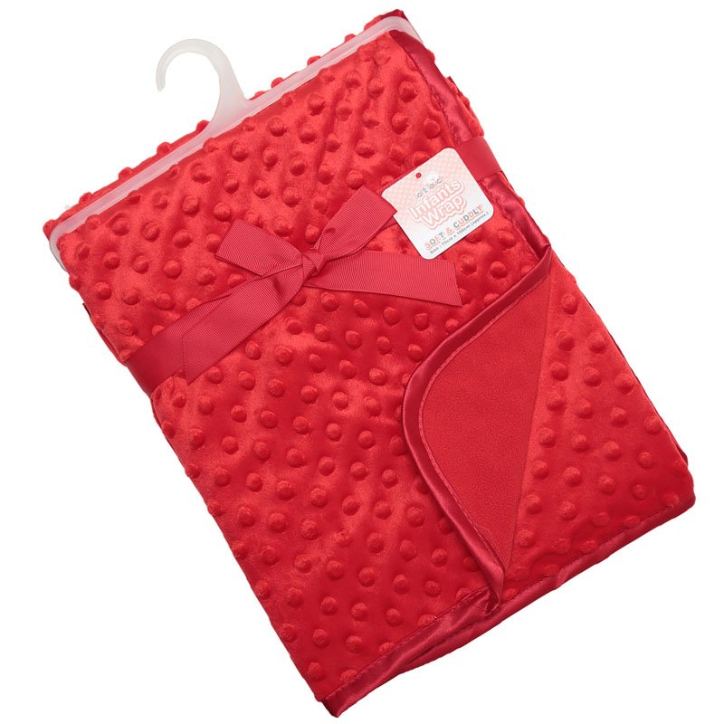 Rote Nerzdecke mit Blasenmuster