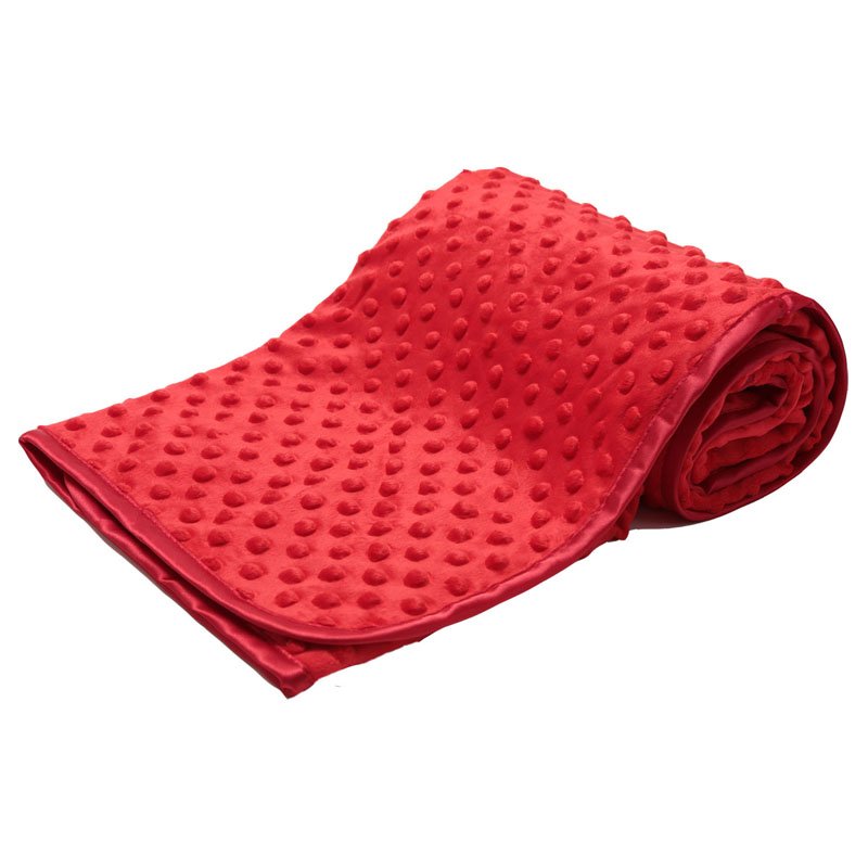Rote Nerzdecke mit Blasenmuster