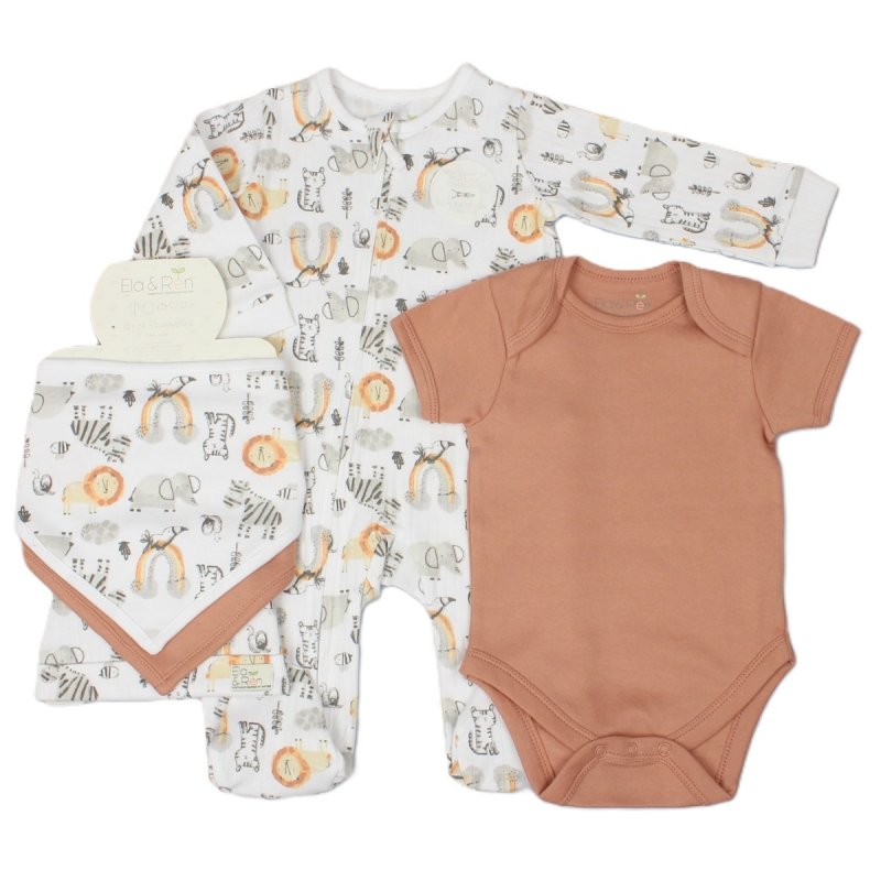 Unisex Jungle Print 5 Piece Baby Gift Set - Perfect for All Occasions
