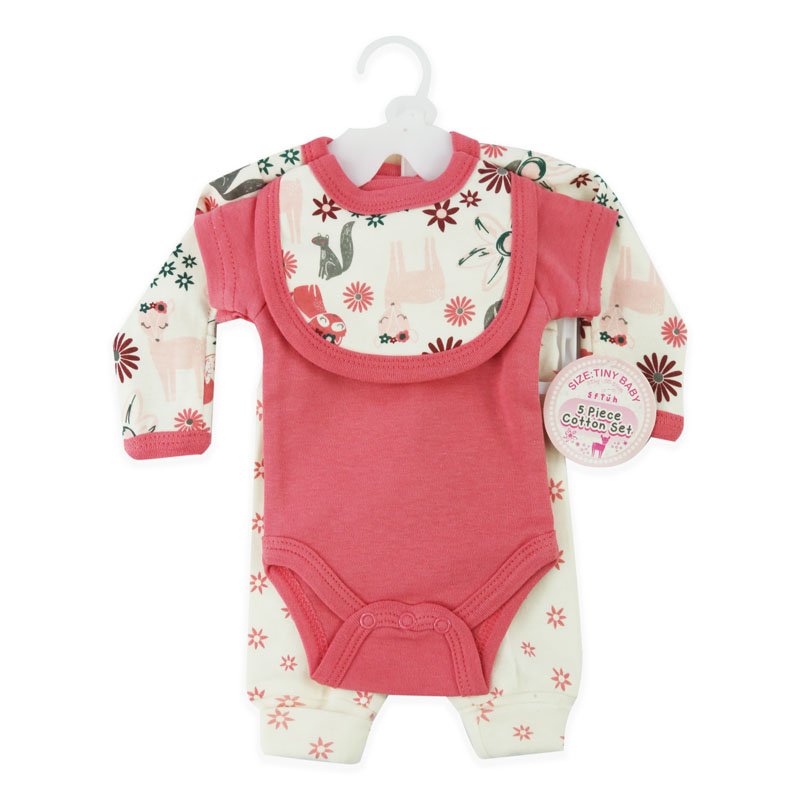 Floral Print 5 Piece Gift Set for Premature Baby Girls