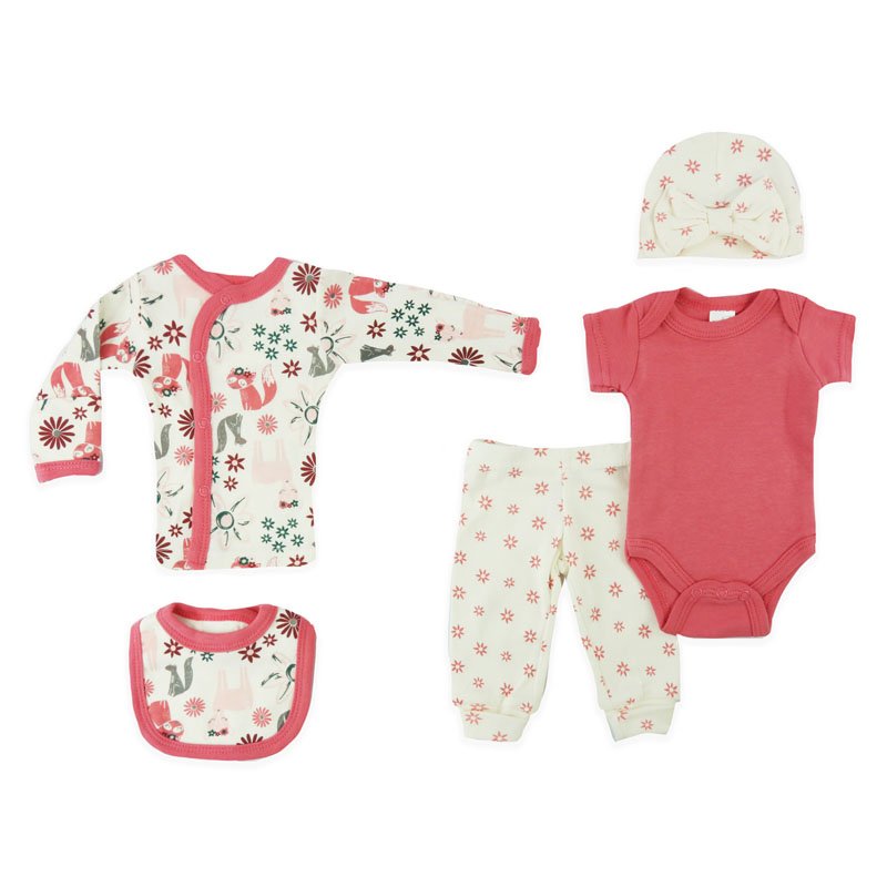 Floral Print 5 Piece Gift Set for Premature Baby Girls