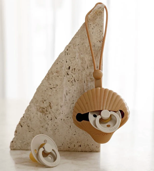Woven Kids Brown Silicone Pacifier Holder