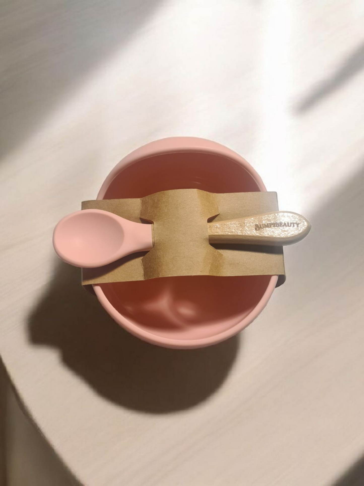 Bump2Beauty Pink Silicone Feeding Bowl & Spoon Set