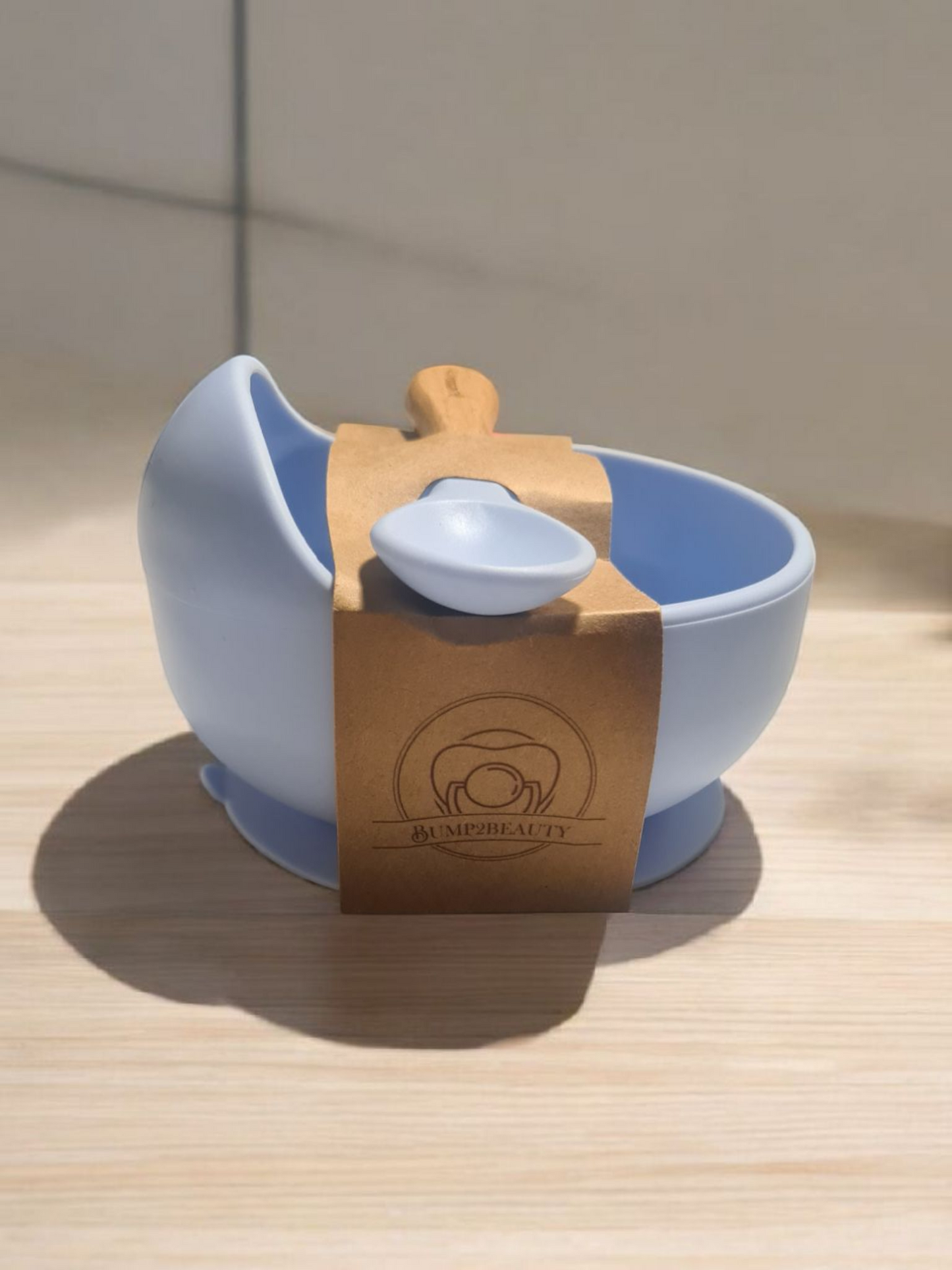 Bump2Beauty Blue Silicone Feeding Bowl & Spoon Set