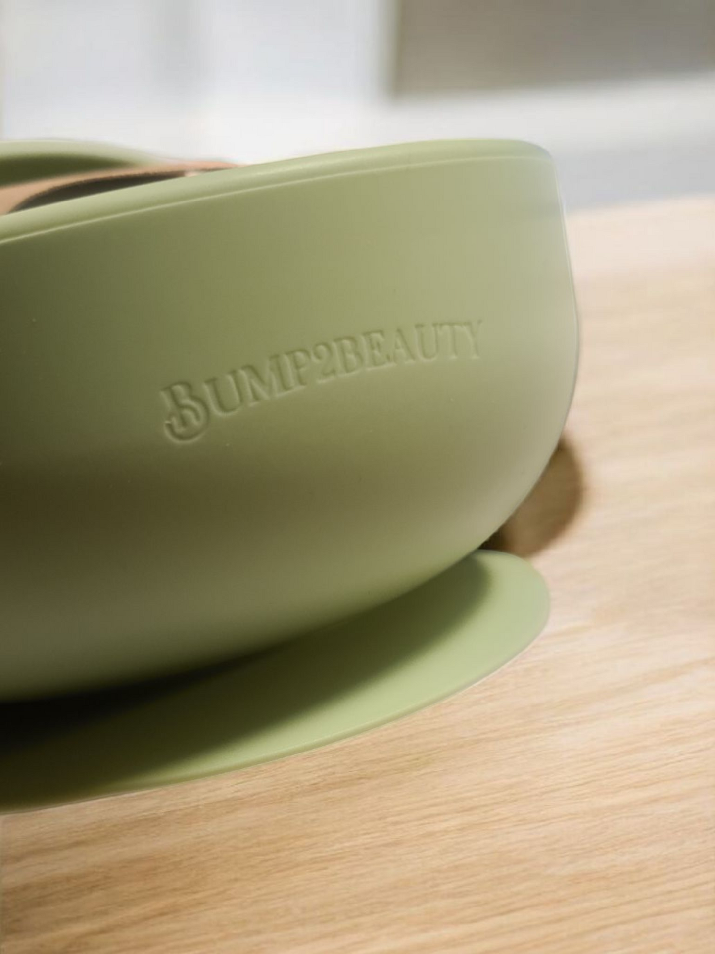 Bump2Beauty Green Silicone Feeding Bowl & Spoon Set