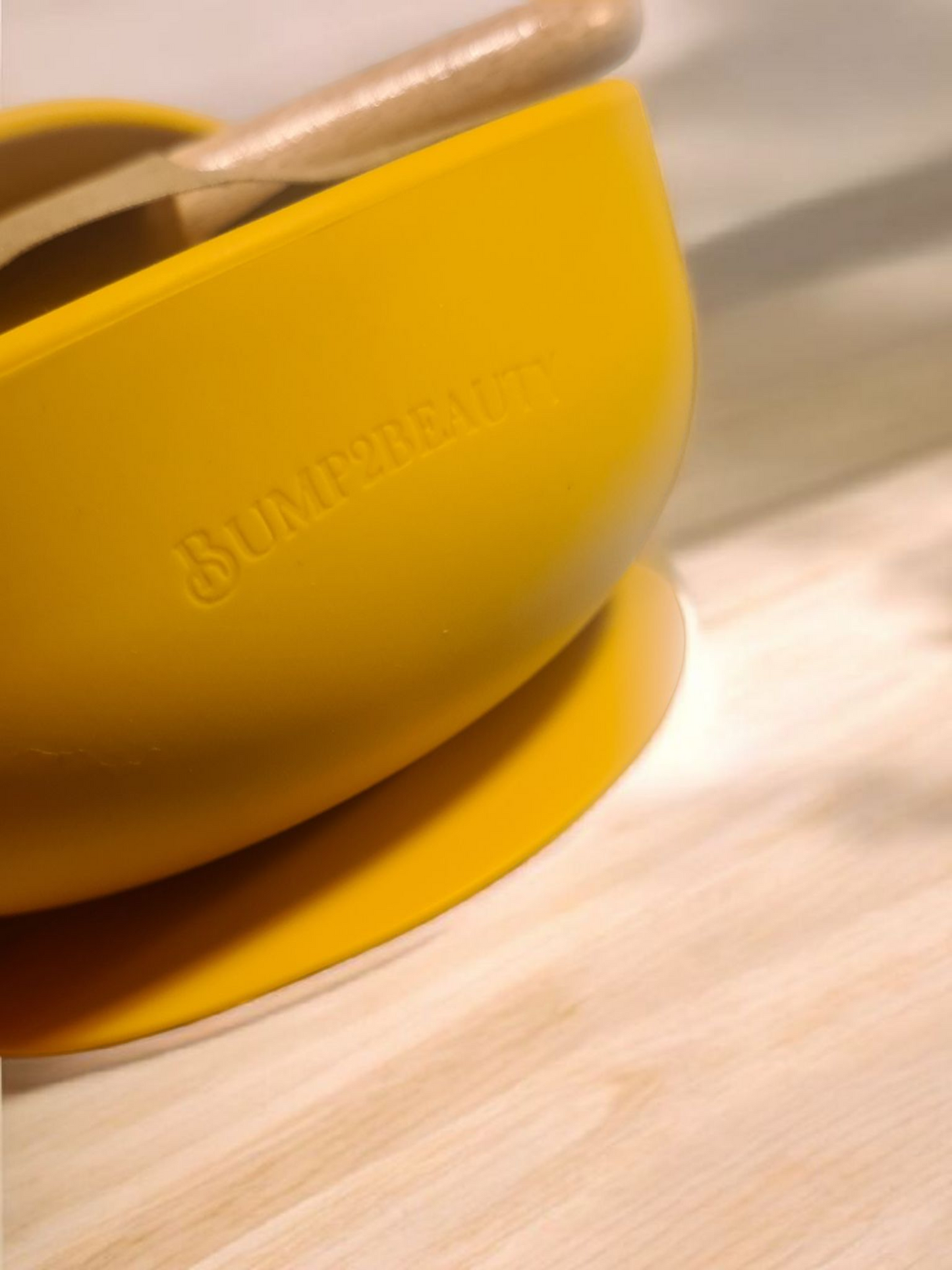 Bump2Beauty Mustard Silicone Feeding Bowl & Spoon Set