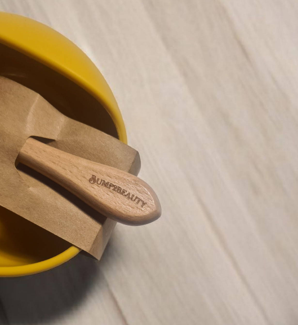 Bump2Beauty Mustard Silicone Feeding Bowl & Spoon Set