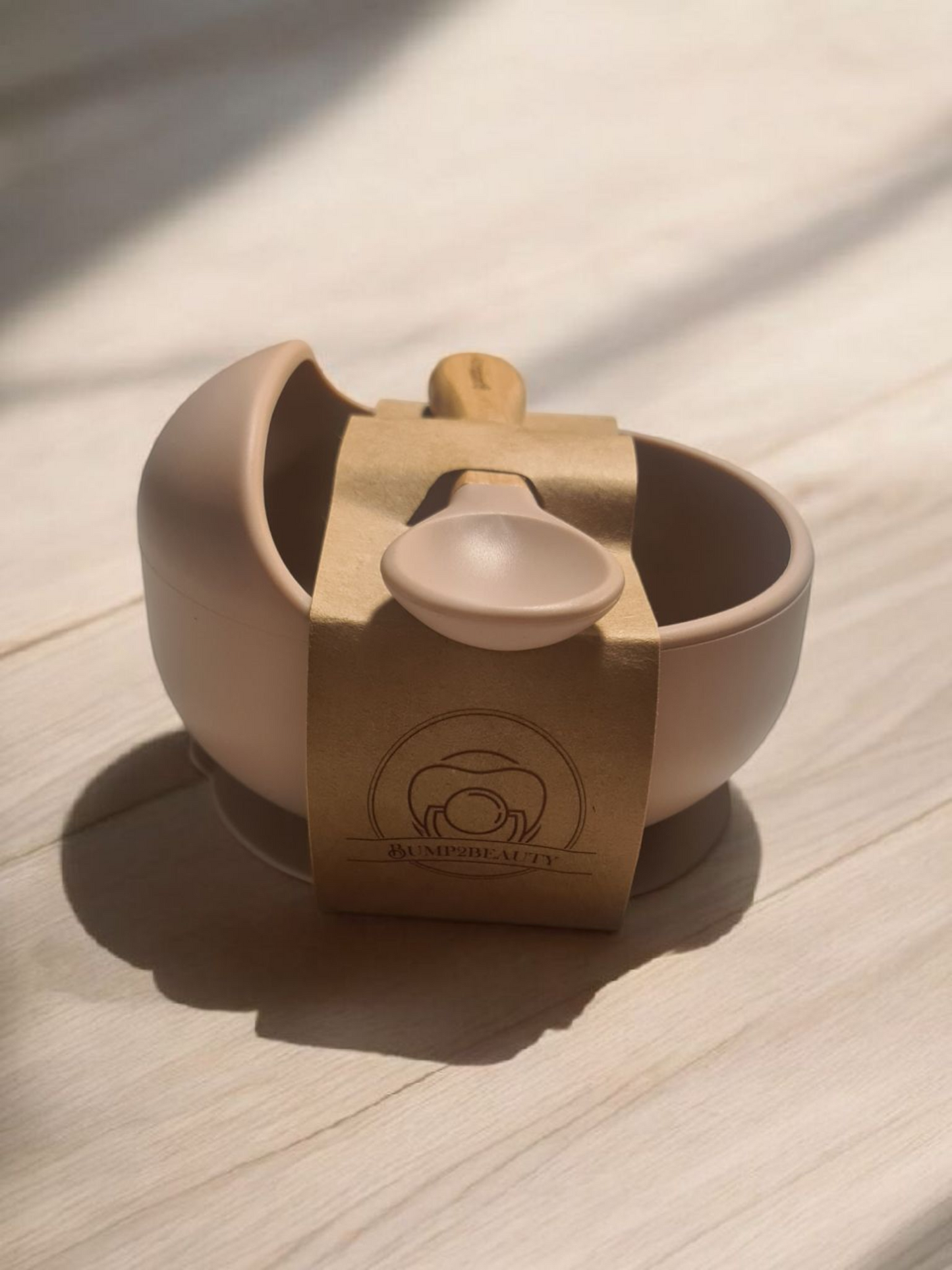 Bump2Beauty Peach Silicone Feeding Bowl & Spoon Set