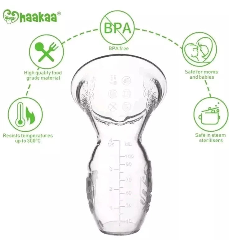 Gen 2 Haaka silicone manual breast pump with cap