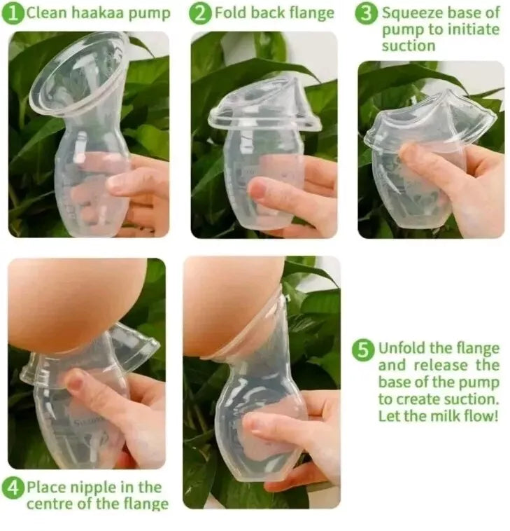 Gen 2 Haaka silicone manual breast pump with cap