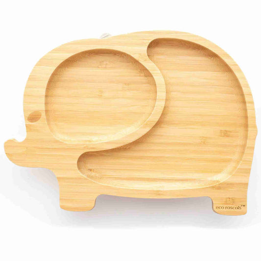 Eco Rascals Elephant Shaped Bamboo Suction Feeding Plate