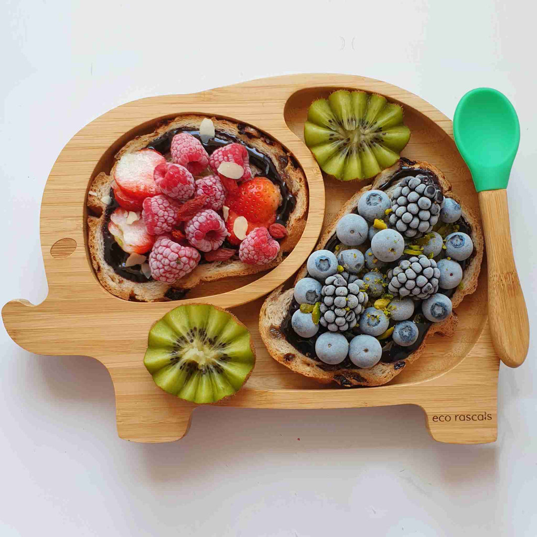 Eco Rascals Elephant Shaped Bamboo Suction Feeding Plate