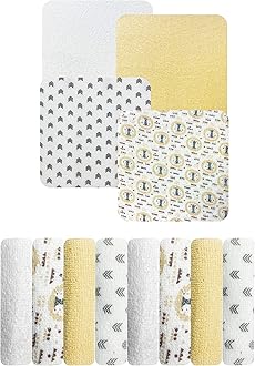 ModernBaby 8 Pack Ultra Soft Baby Wash Cloths
