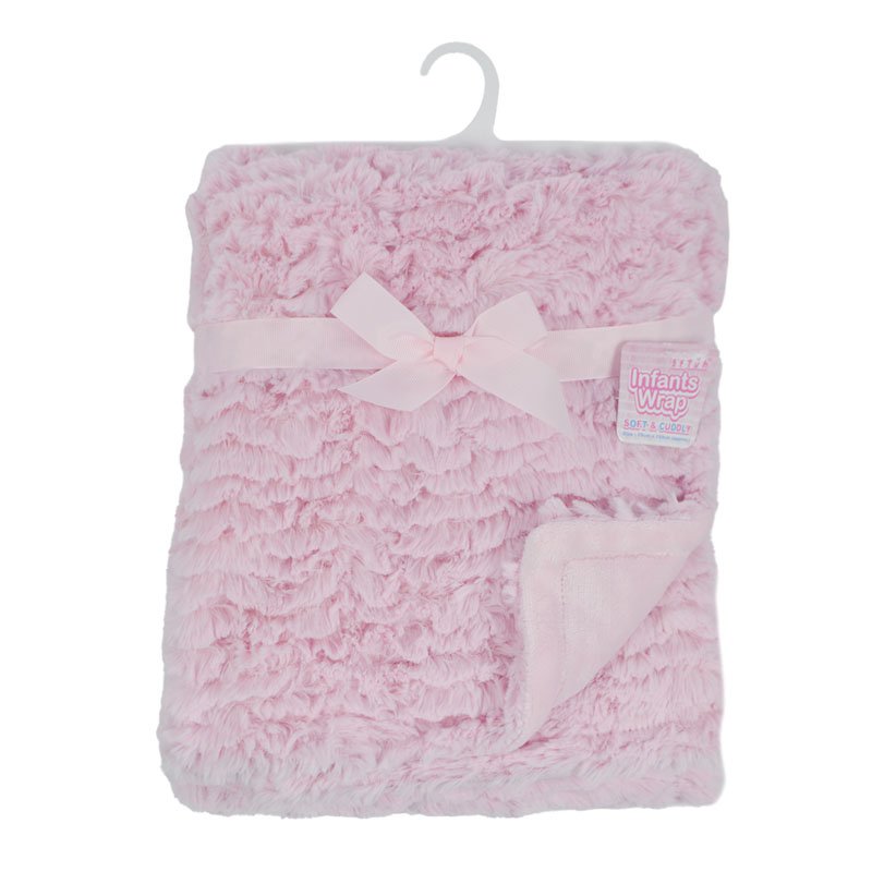 100cm Baby Girls Pink Fleece Blanket Wrap - Soft and Cozy