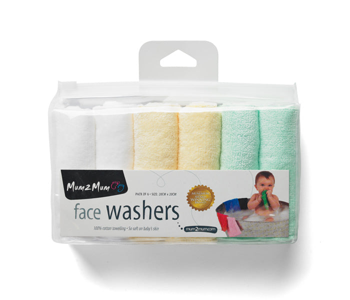 Mum2Mum 6 Pack Baby Face Wash Cloths