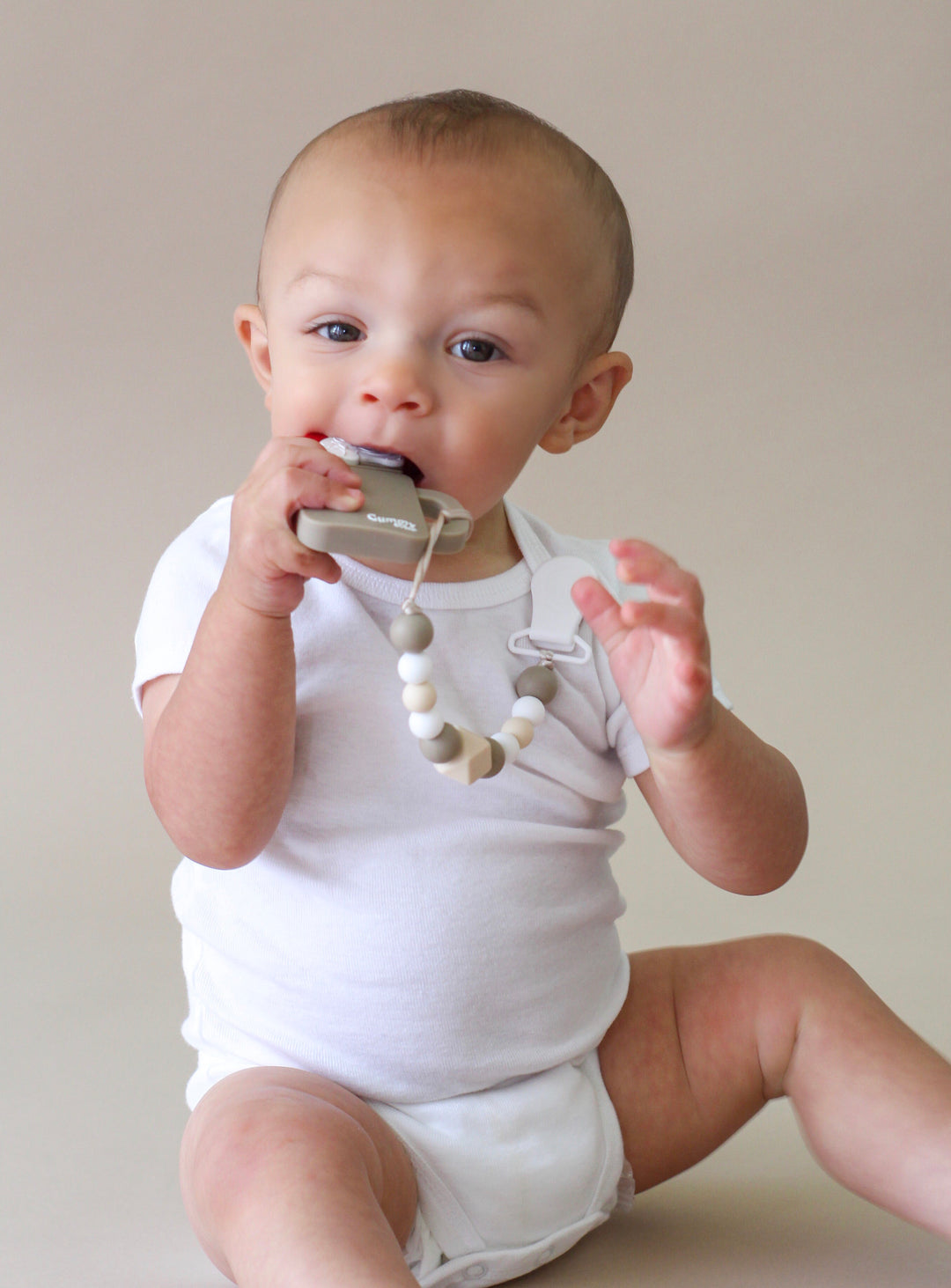 Gummy chic chocolate milkshake silicone sensory teether