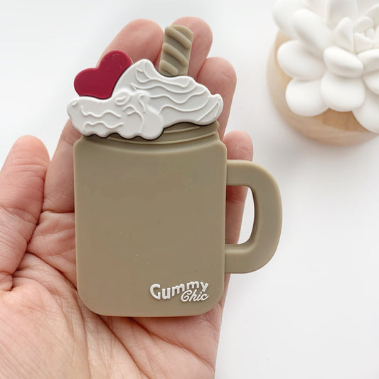 Gummy chic chocolate milkshake silicone sensory teether