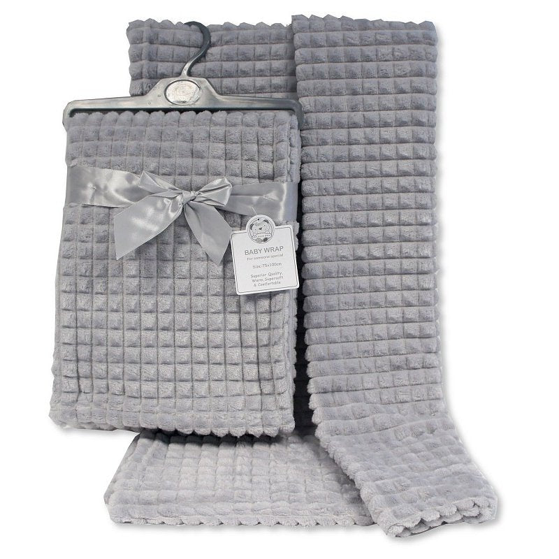 Unisex Baby 100cm Grey Jacquard Blanket Wrap