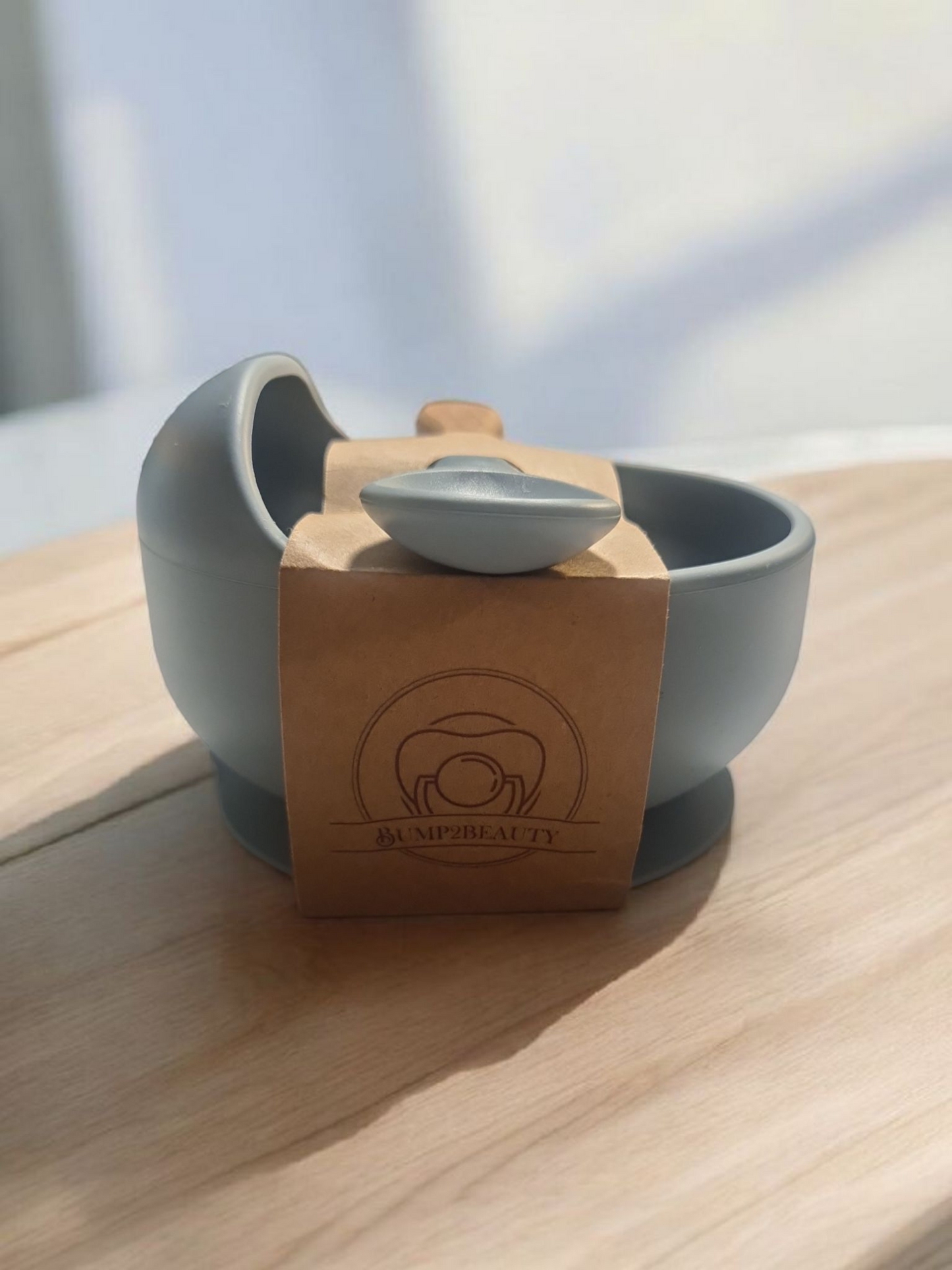 Bump2Beauty Sky Blue Silicone Feeding Bowl & Spoon Set