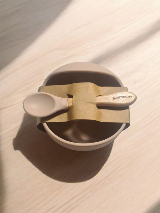 Bump2Beauty Peach Silicone Feeding Bowl & Spoon Set