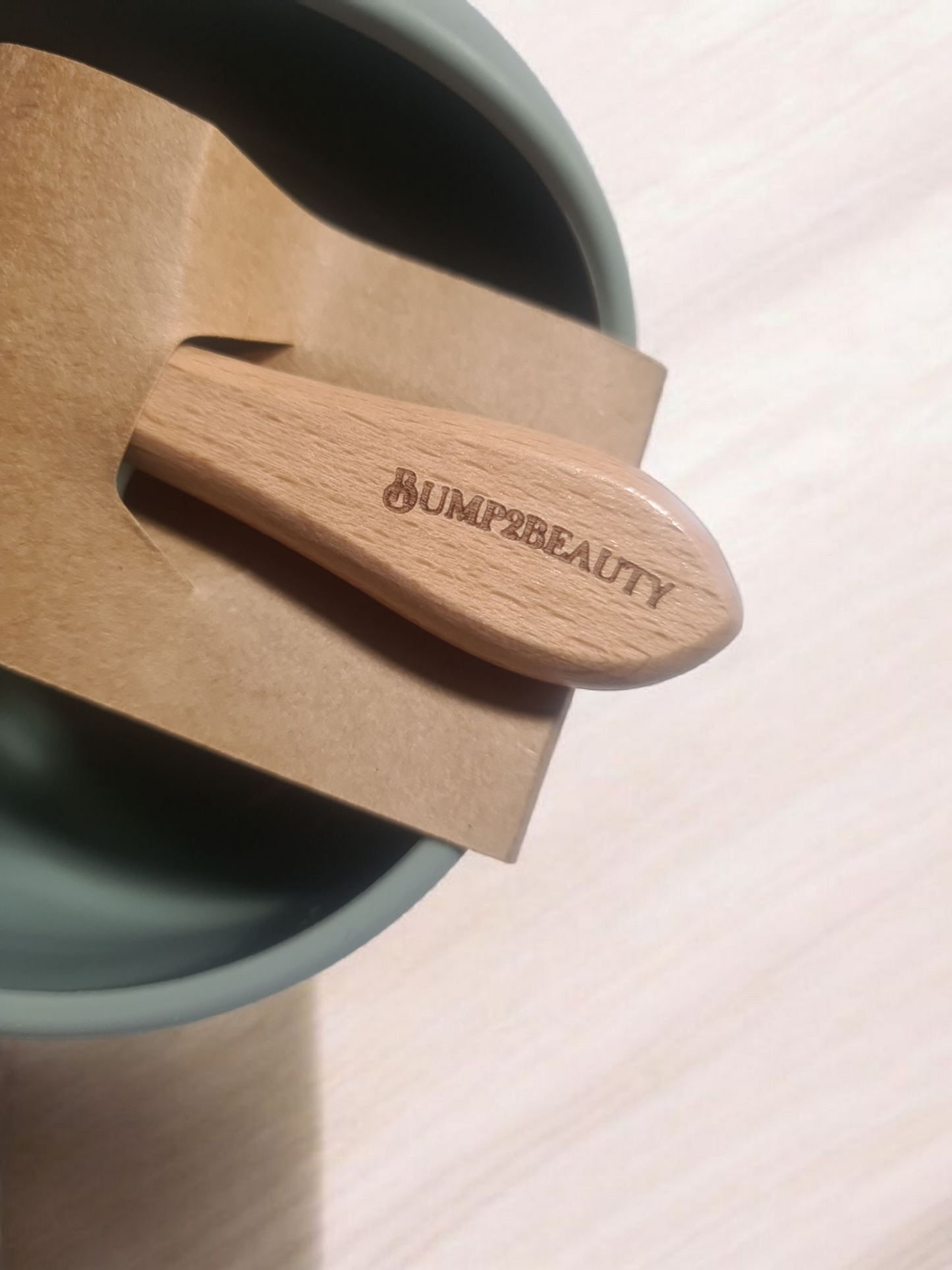Bump2Beauty Sage Green Silicone Feeding Bowl & Spoon Set