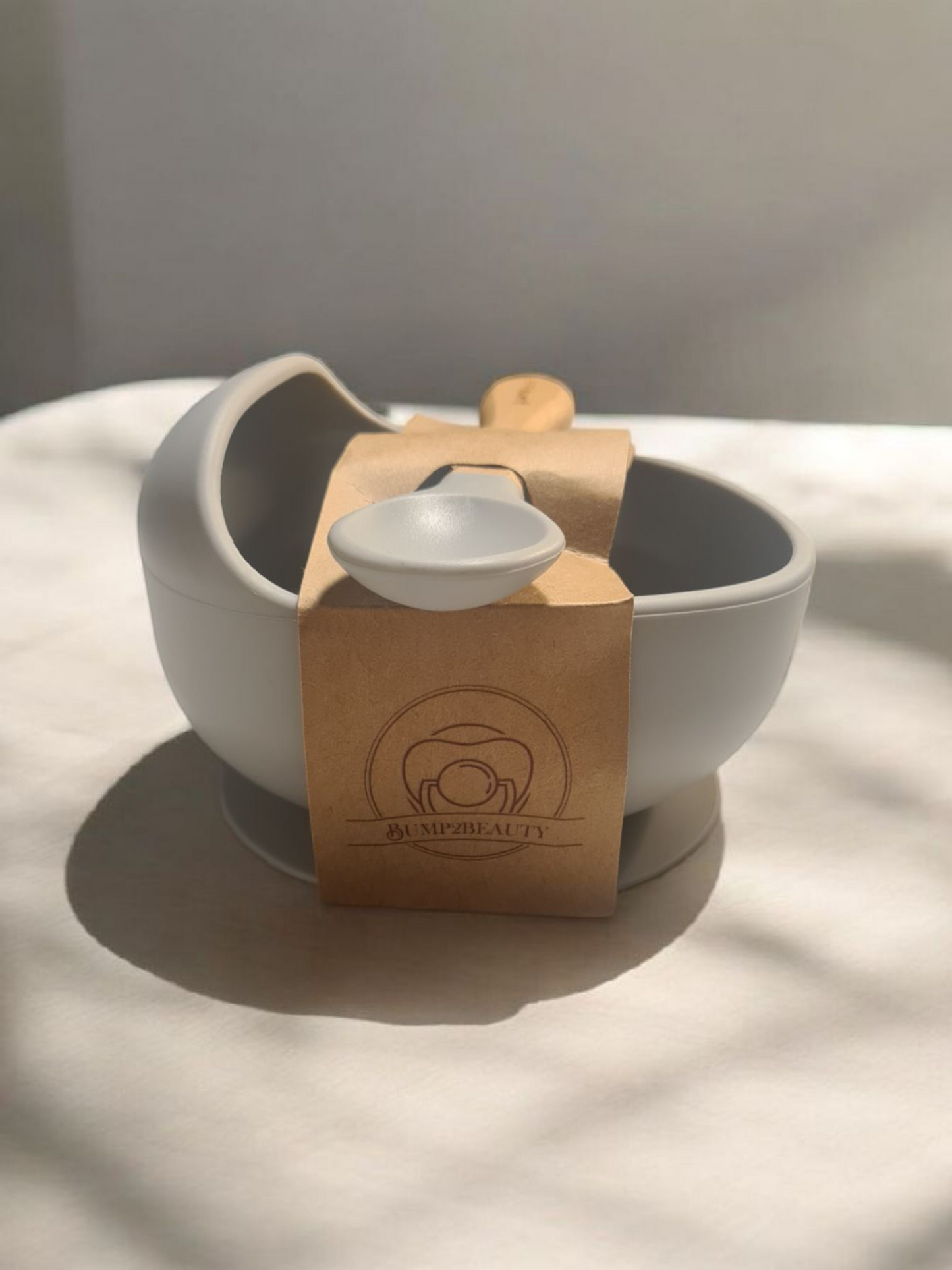 Bump2Beauty Pale Blue Silicone Feeding Bowl & Spoon Set